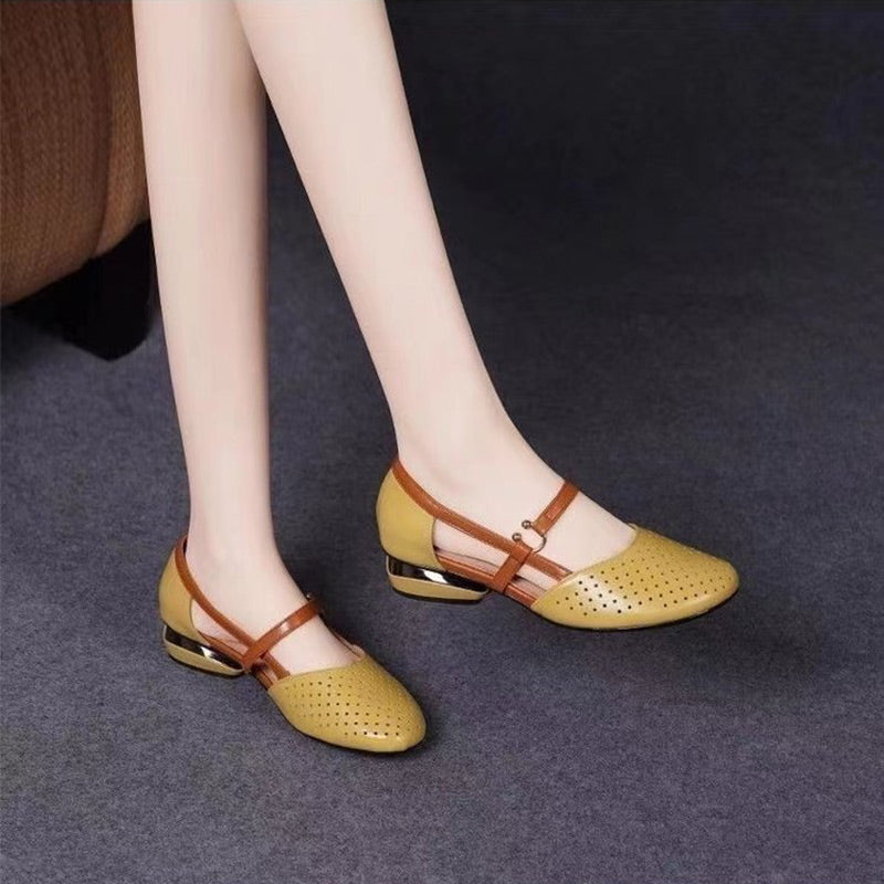 👡🎊Women's Closed-Toe Low Heel Sandals with Soft Sole🎊