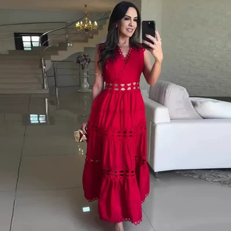 💕Limited Time 50% Off💕V-Neck Sleeveless Dress with Cut-Out