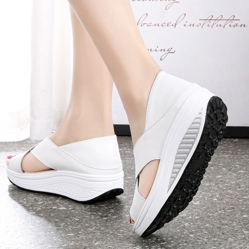 💞💞💞💞Women's Elegant Solid Color Thick Sole Lightweight Comfortable Sandals