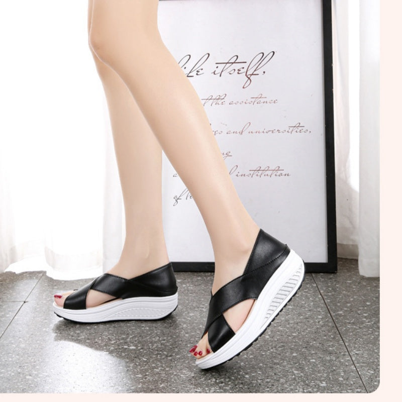 💞💞💞💞Women's Elegant Solid Color Thick Sole Lightweight Comfortable Sandals