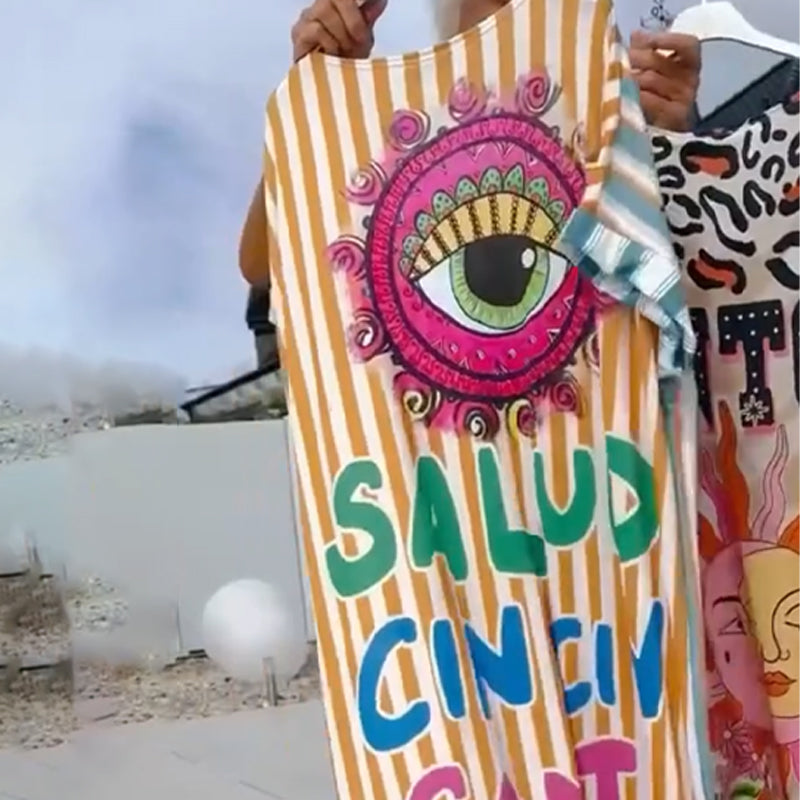 ⏳Time-limited Special⏰Women’s Fashion Print Short Sleeve V-Neck Dress